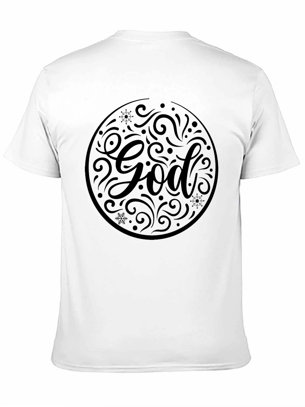 Mens Black God Graphic Print Crew Neck T-Shirt