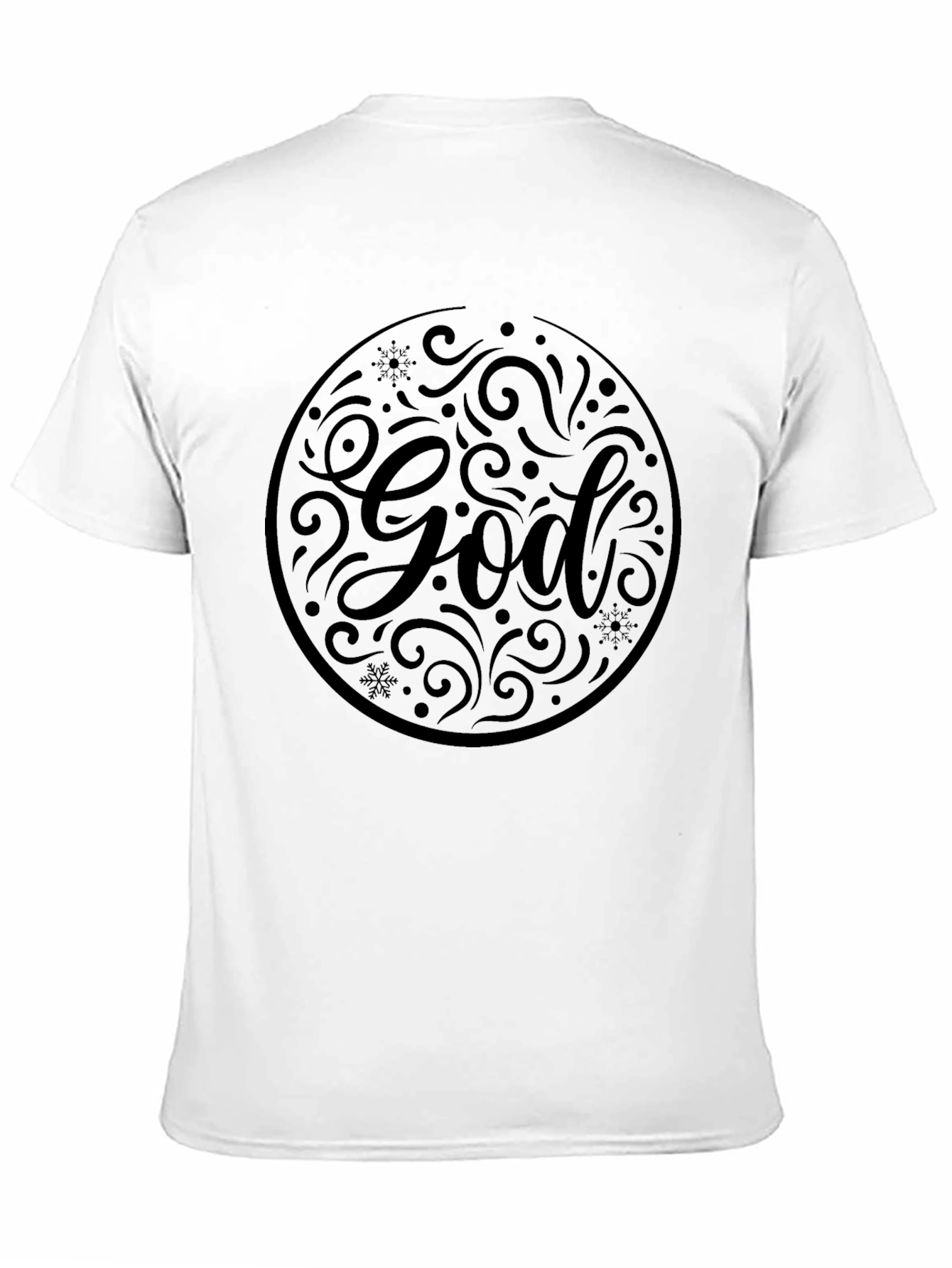 Mens Black God Graphic Print Crew Neck T-Shirt