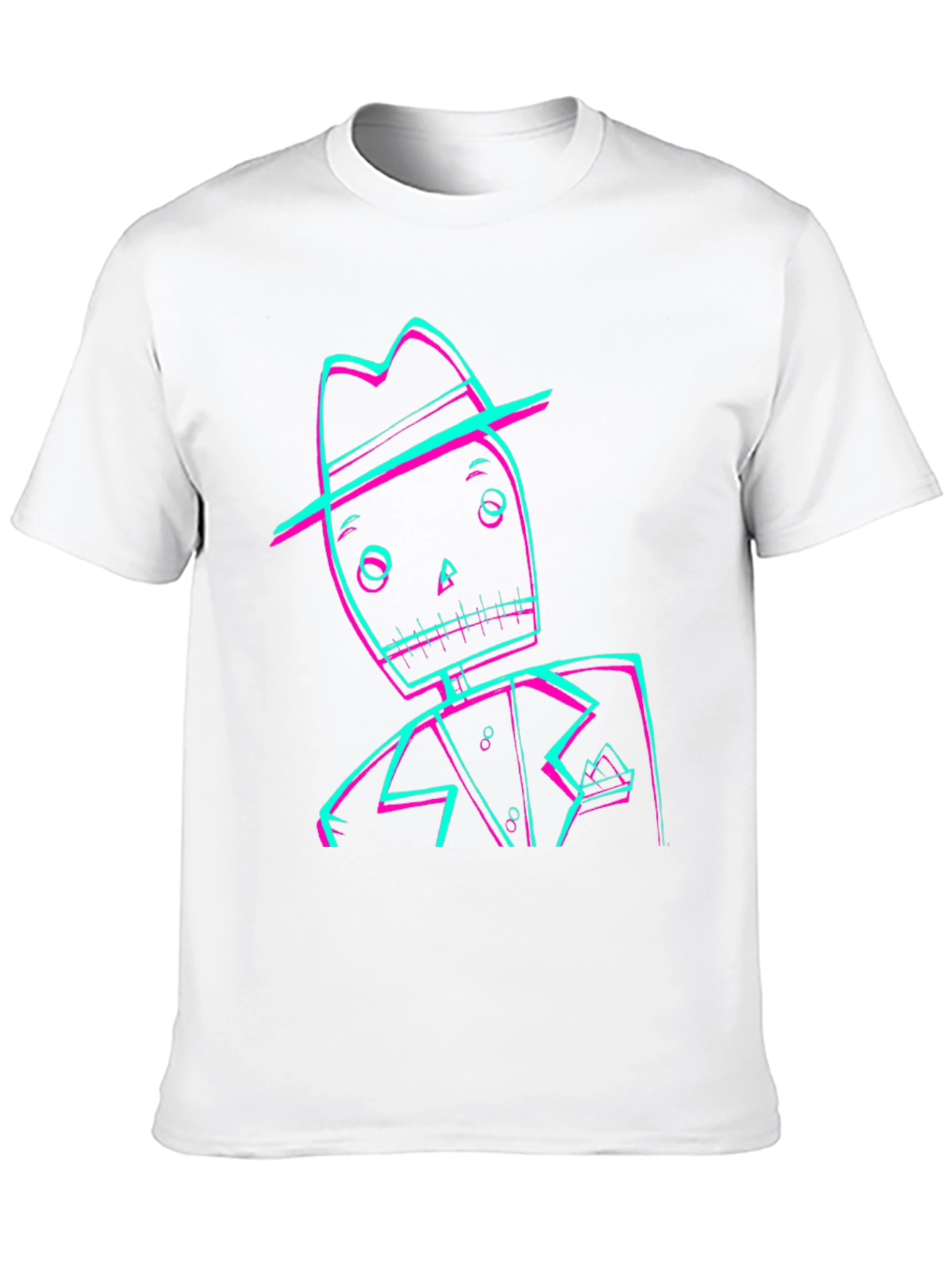 Retro Glitch Skeleton Graphic Tee