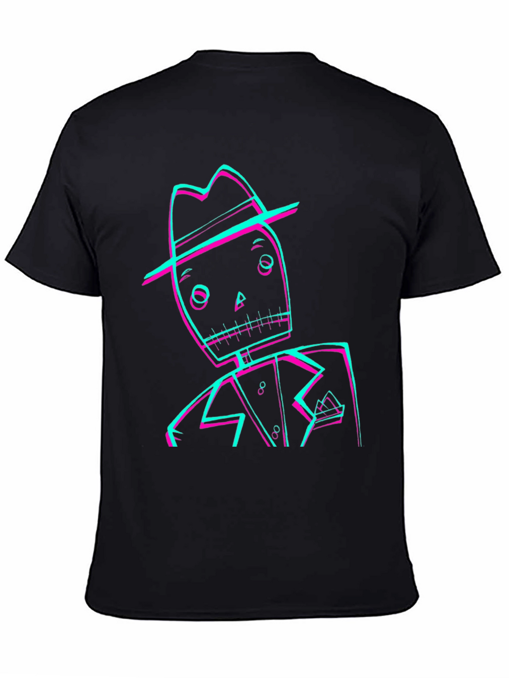 Retro Glitch Skeleton Graphic Tee