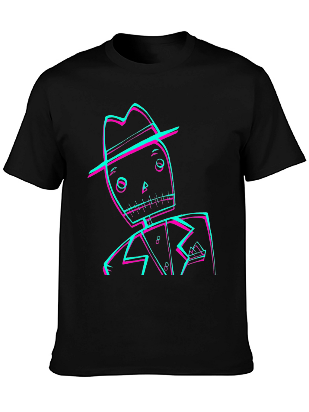 Retro Glitch Skeleton Graphic Tee