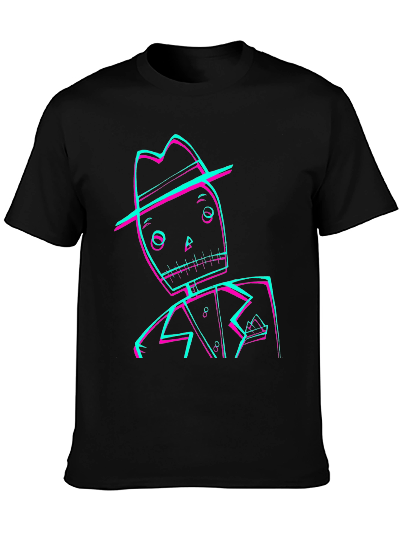 Retro Glitch Skeleton Graphic Tee