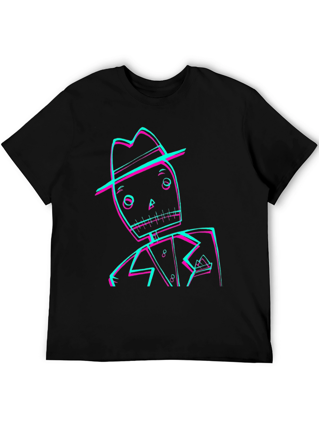 Retro Glitch Skeleton Graphic Tee
