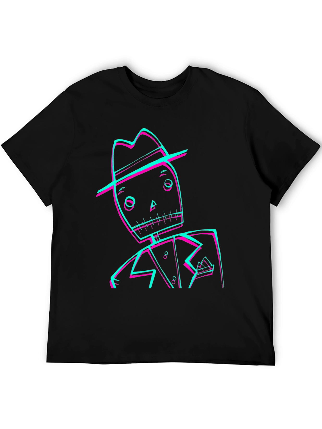 Retro Glitch Skeleton Graphic Tee
