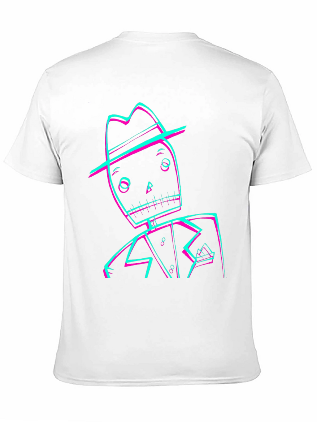 Retro Glitch Skeleton Graphic Tee