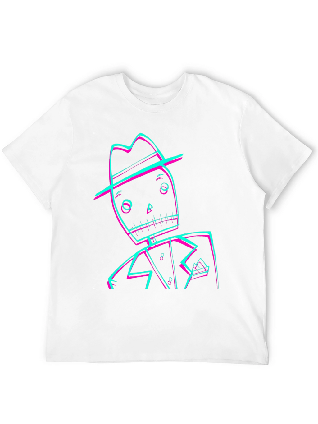 Retro Glitch Skeleton Graphic Tee