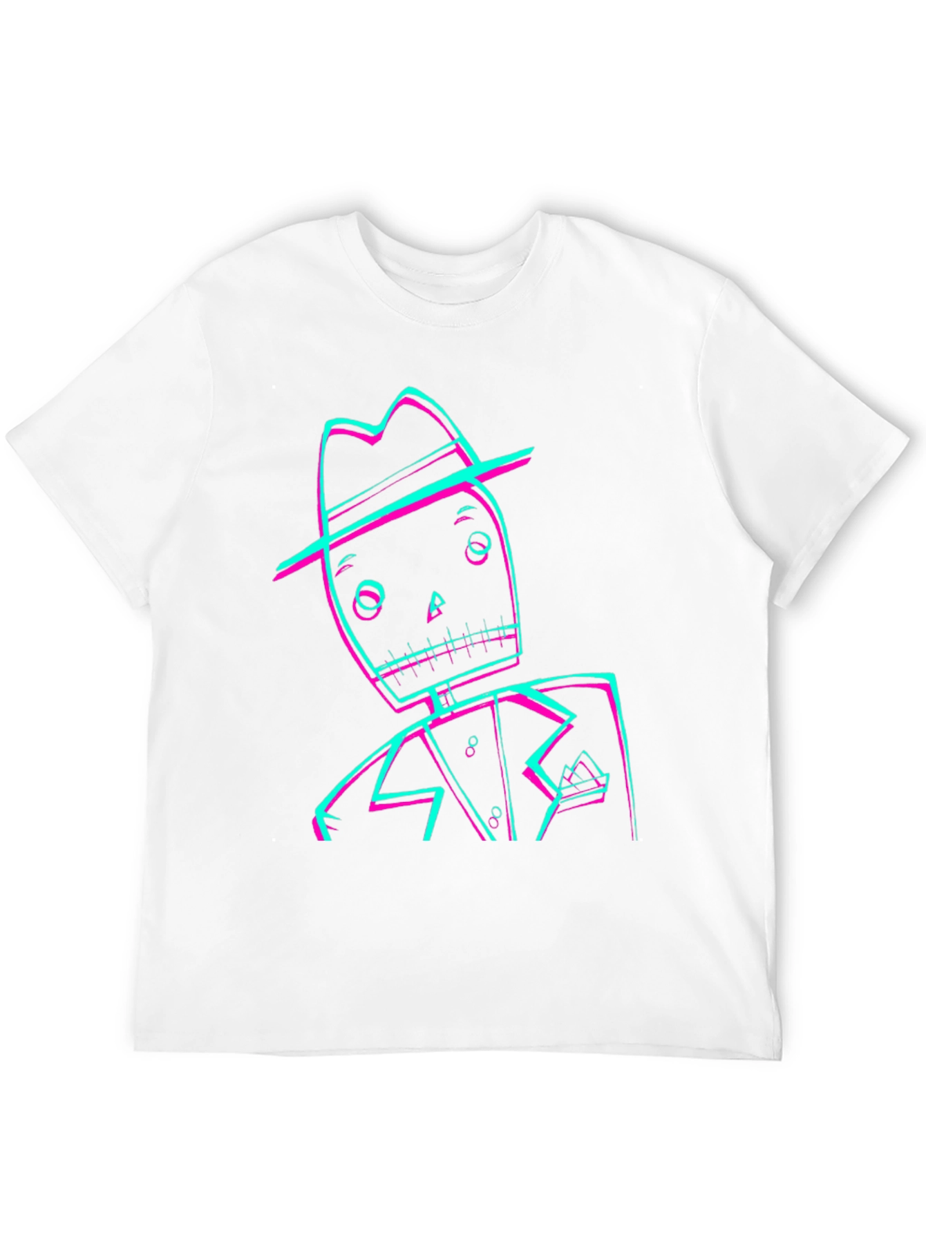 Retro Glitch Skeleton Graphic Tee