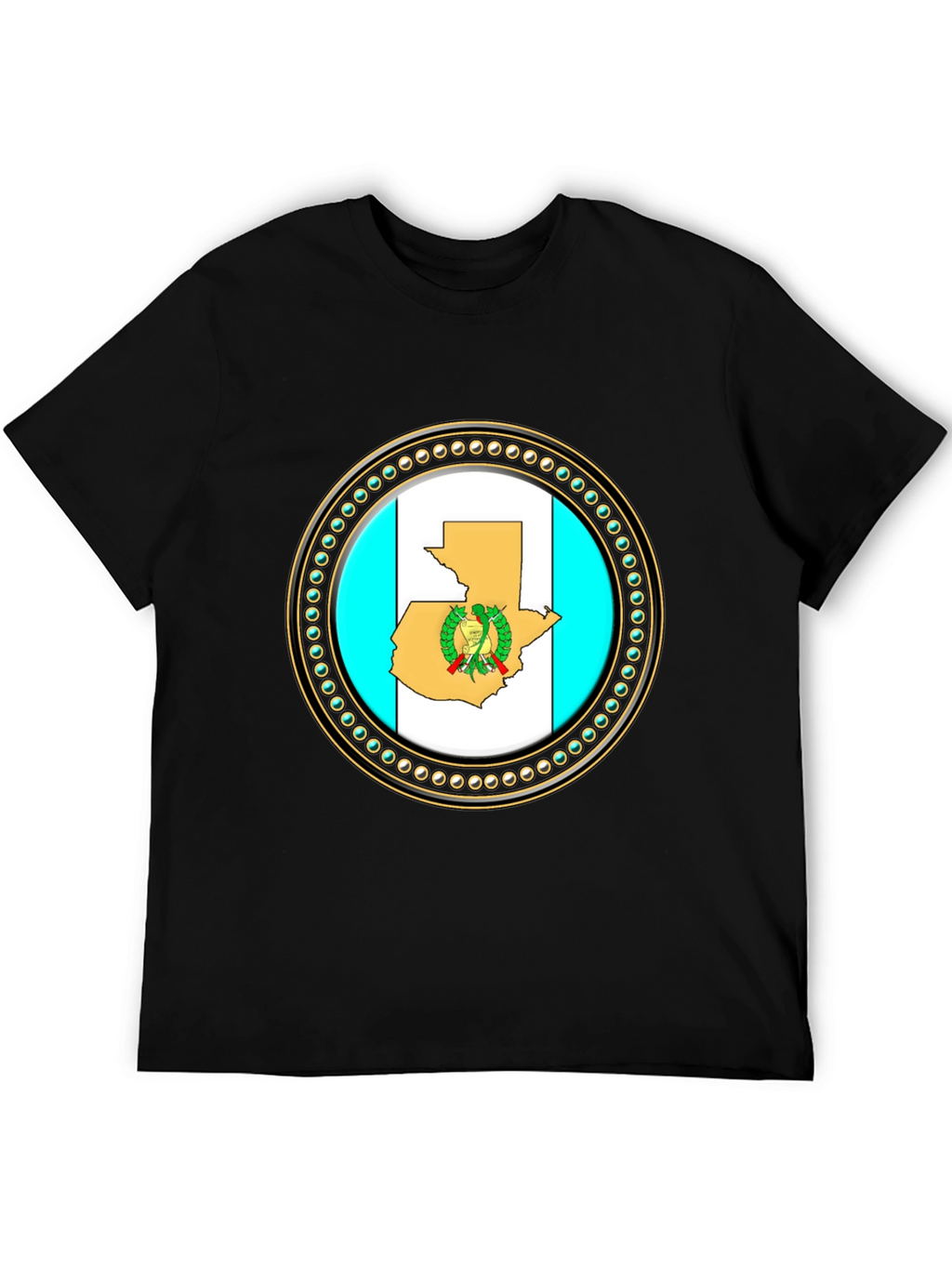 Guatemala Flag T-Shirt - Black Cotton Graphic Tee