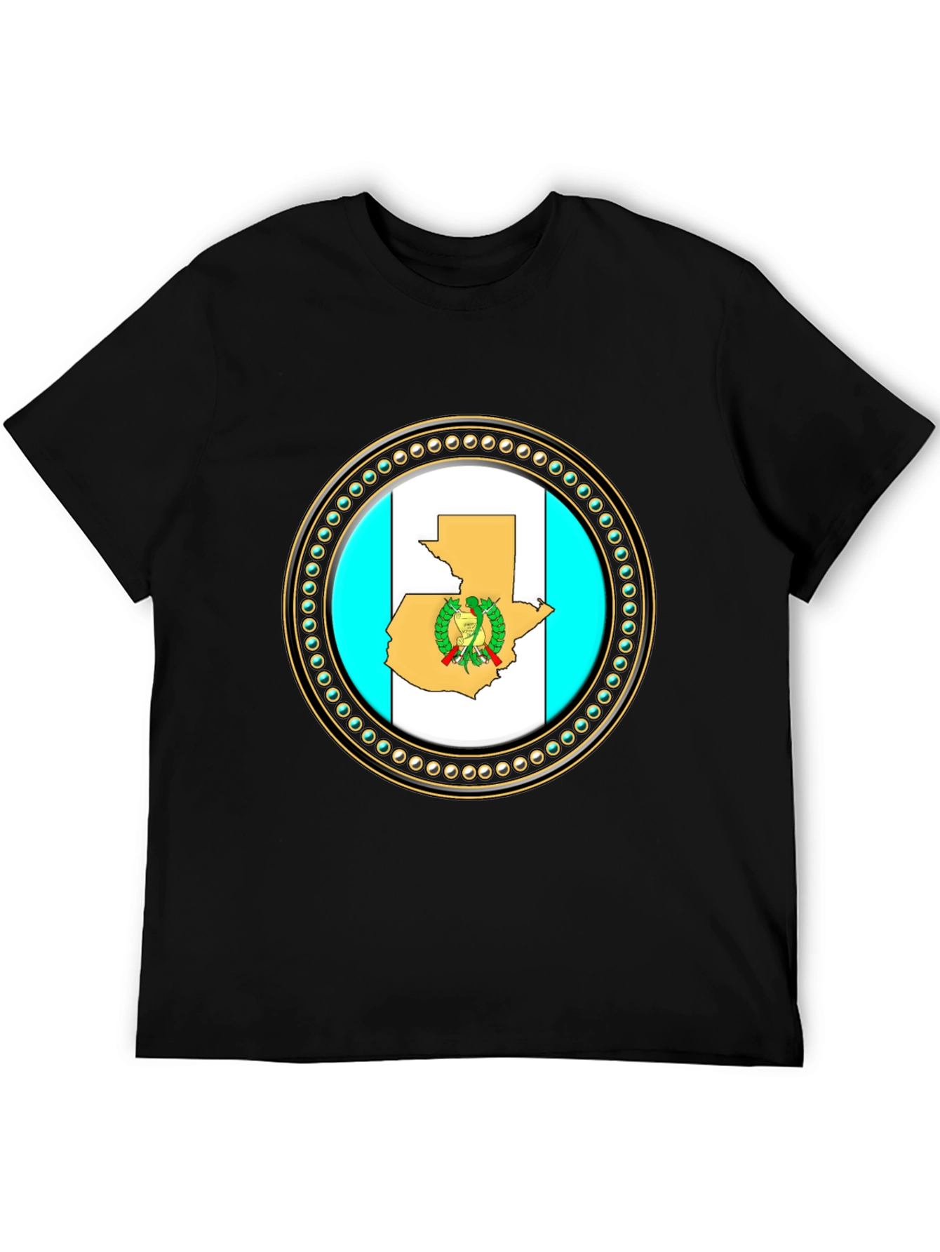 Guatemala Flag T-Shirt - Black Cotton Graphic Tee