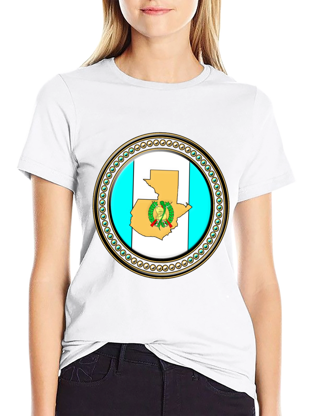 Guatemala Flag T-Shirt - Black Cotton Graphic Tee