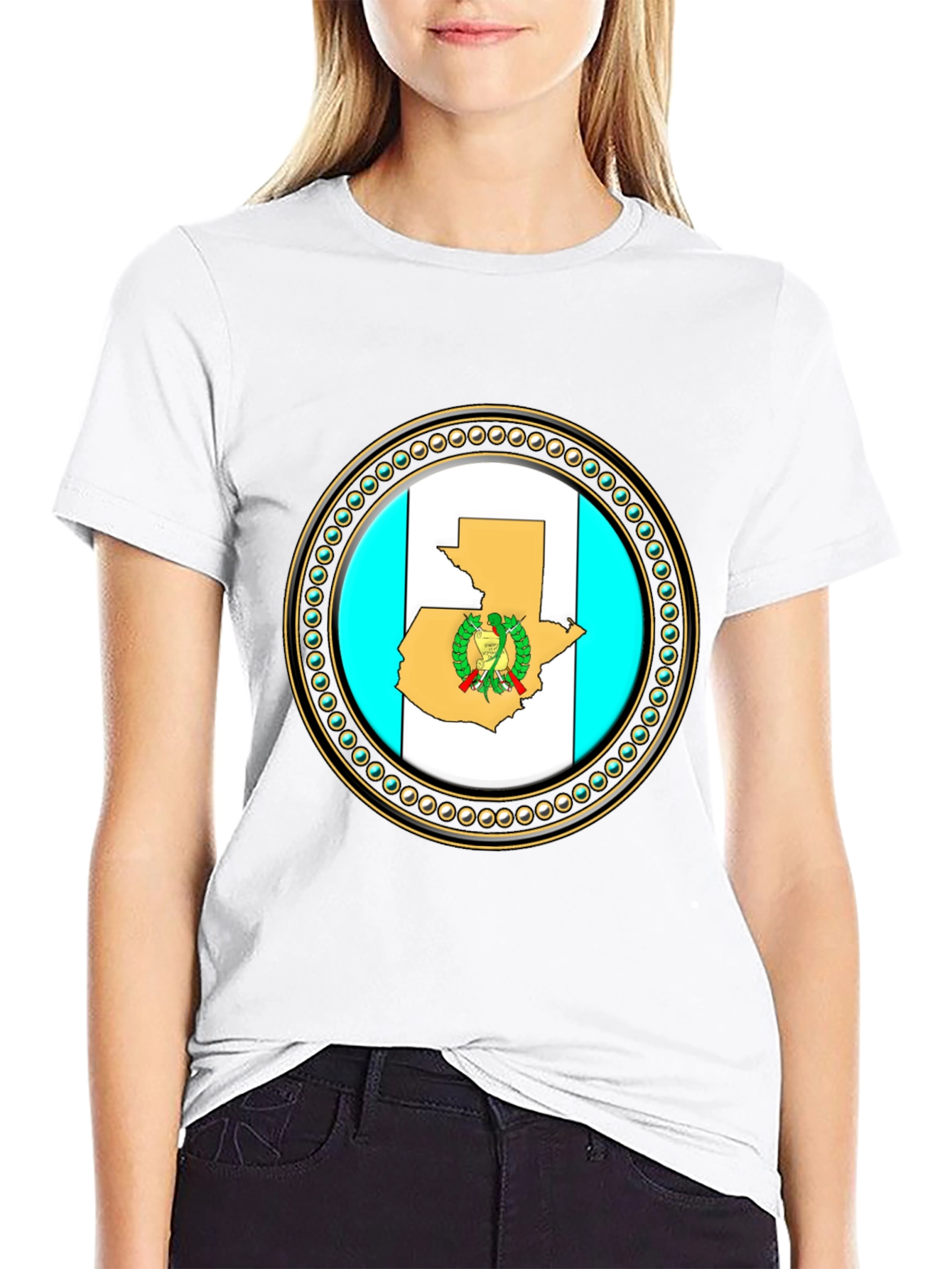 Guatemala Flag T-Shirt - Black Cotton Graphic Tee