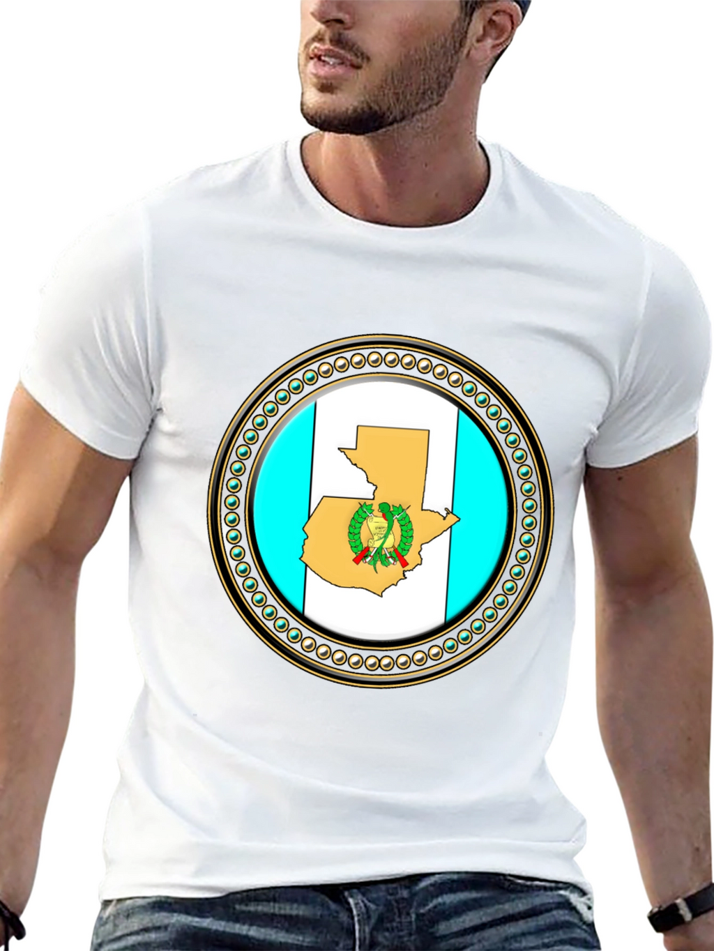 Guatemala Flag T-Shirt - Black Cotton Graphic Tee