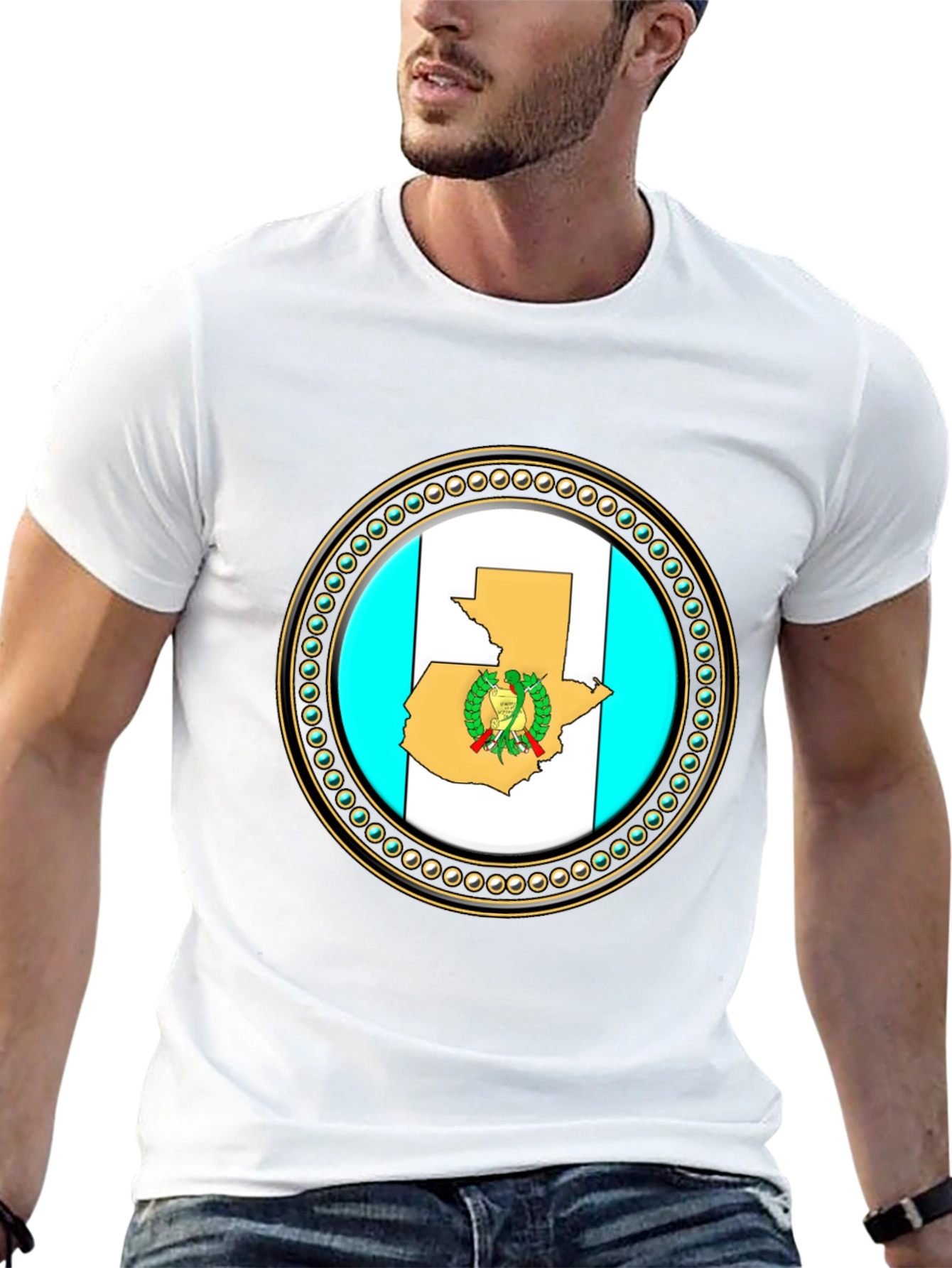 Guatemala Flag T-Shirt - Black Cotton Graphic Tee