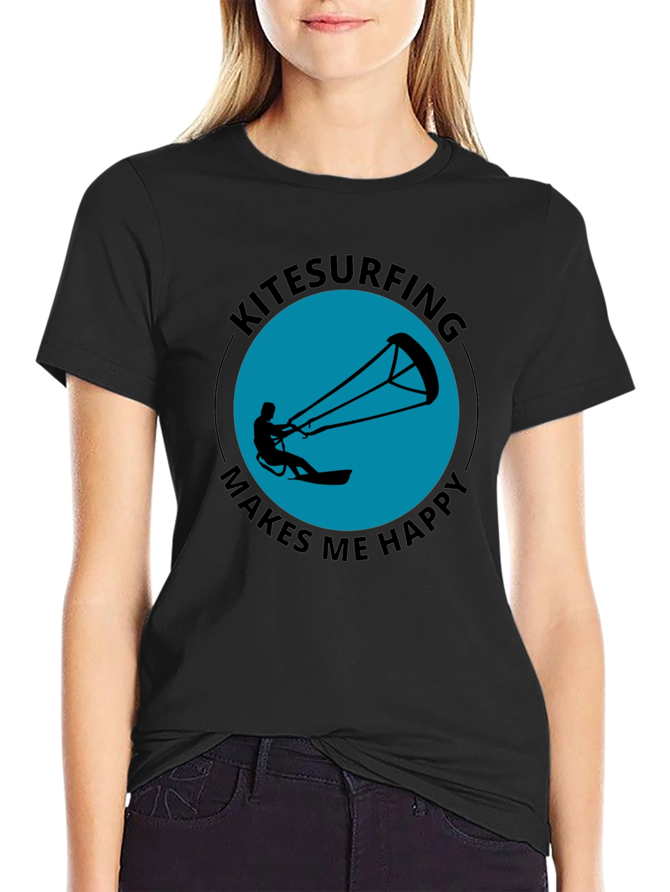 Kitesurfing Makes Me Happy Graphic Tee