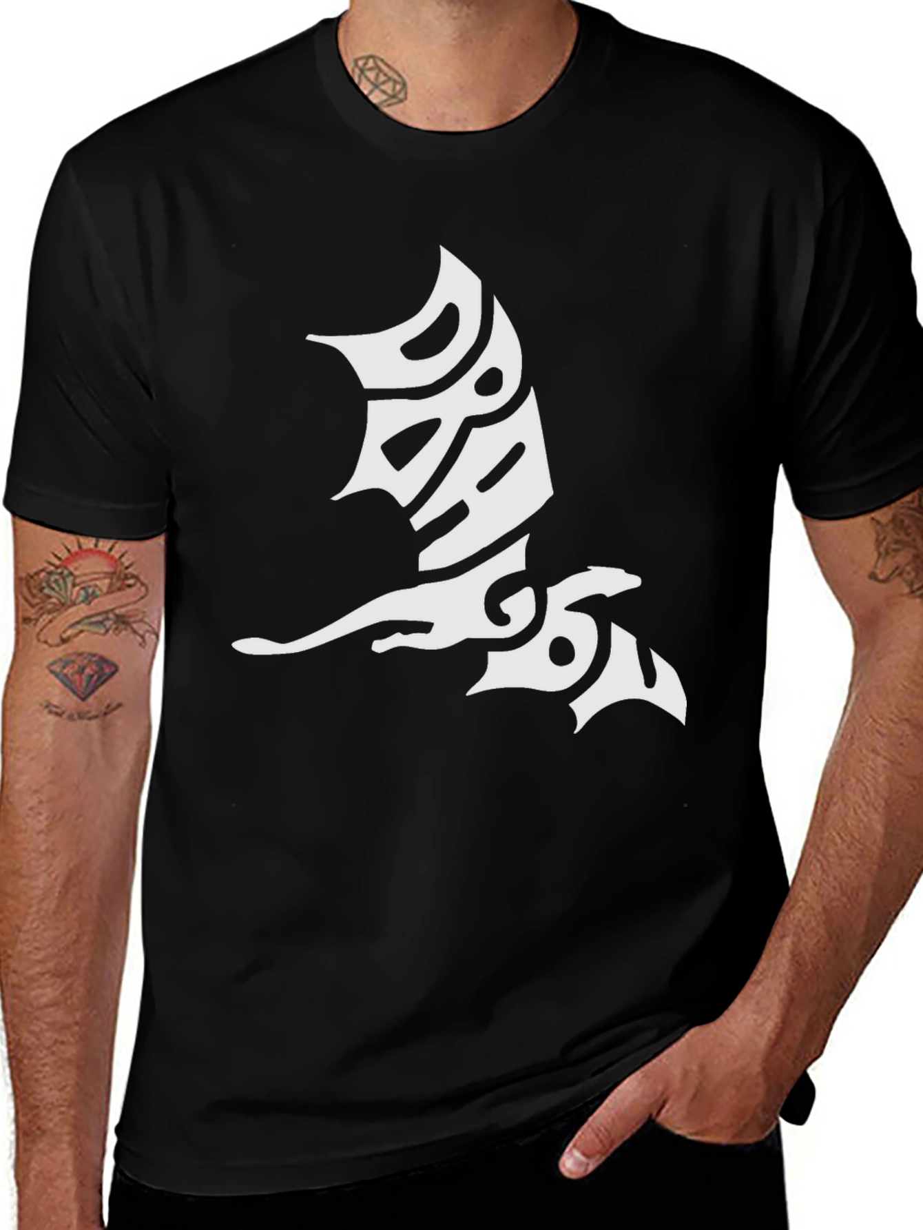 Tribal Dragon Black T-Shirt - Unique Graphic Tee