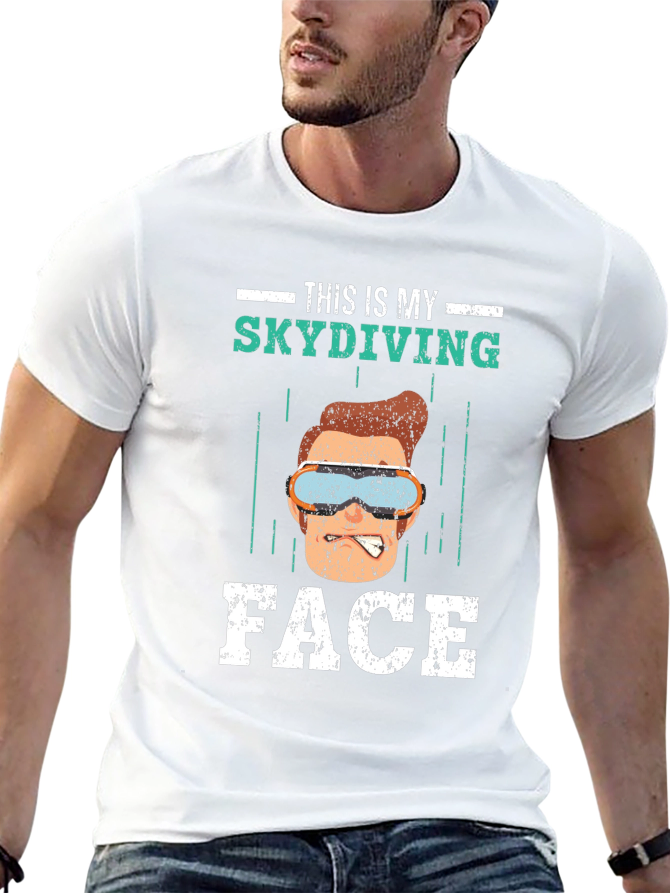 Funny Skydiving Face T-Shirt - Skydiving Apparel