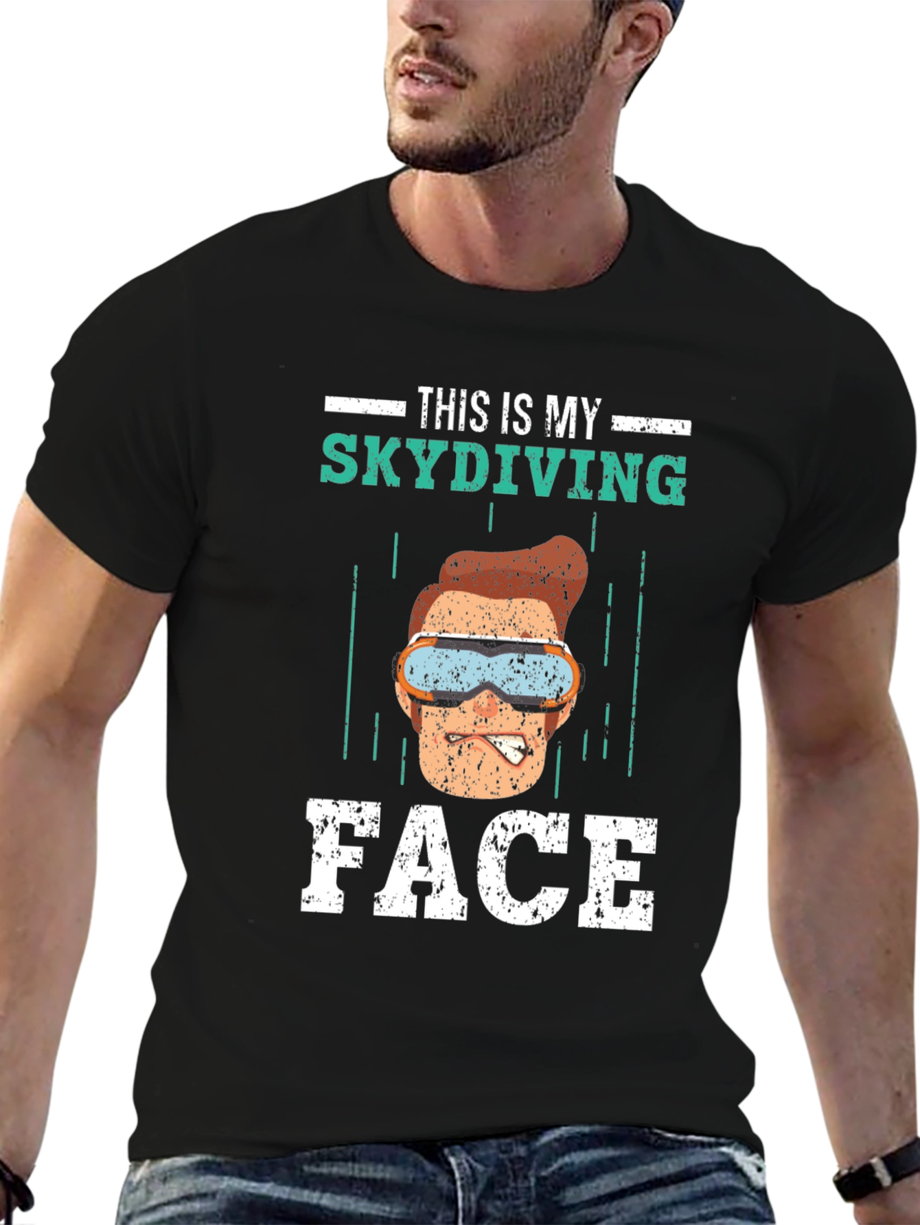 Funny Skydiving Face T-Shirt - Skydiving Apparel
