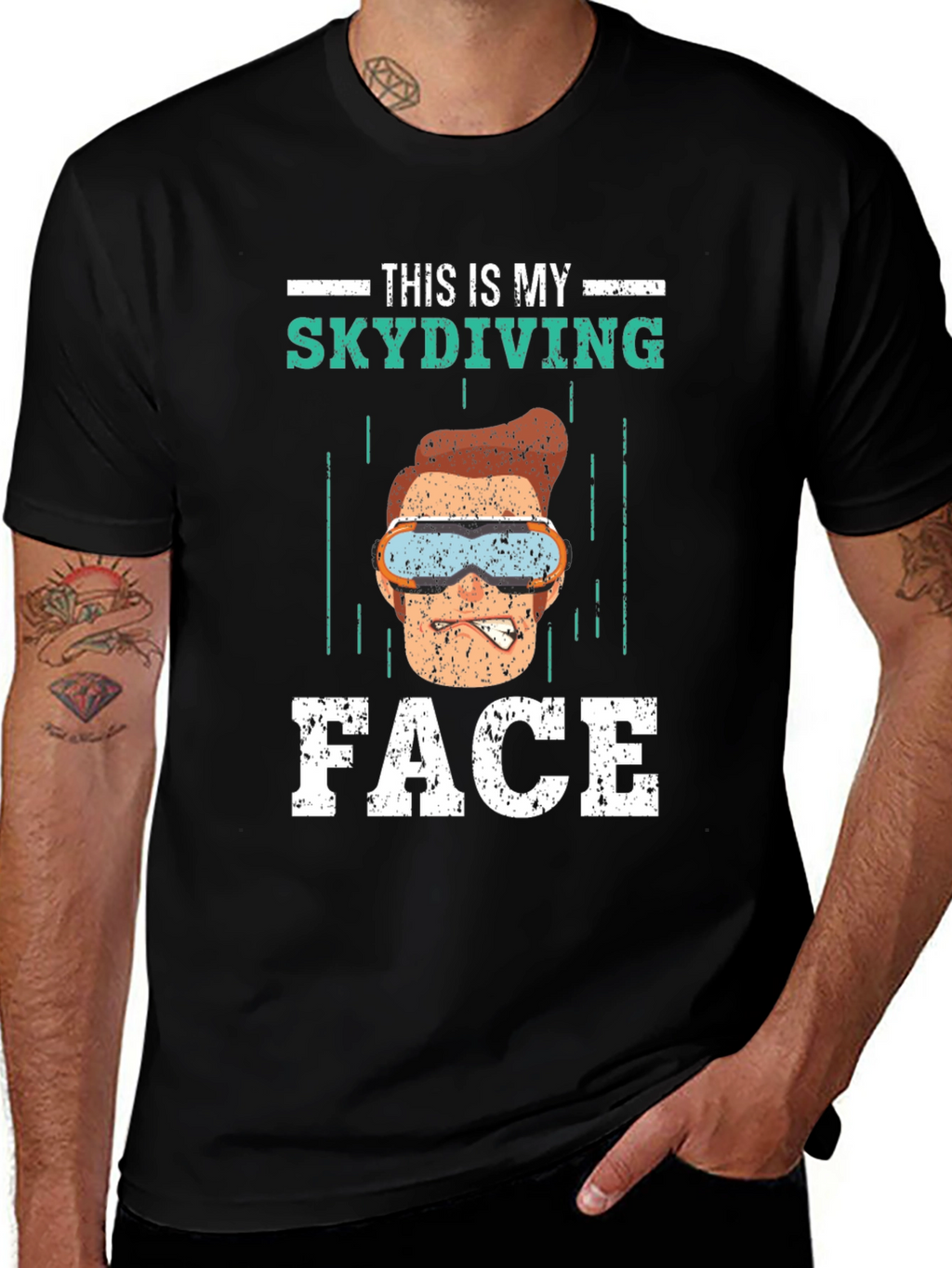 Funny Skydiving Face T-Shirt - Skydiving Apparel
