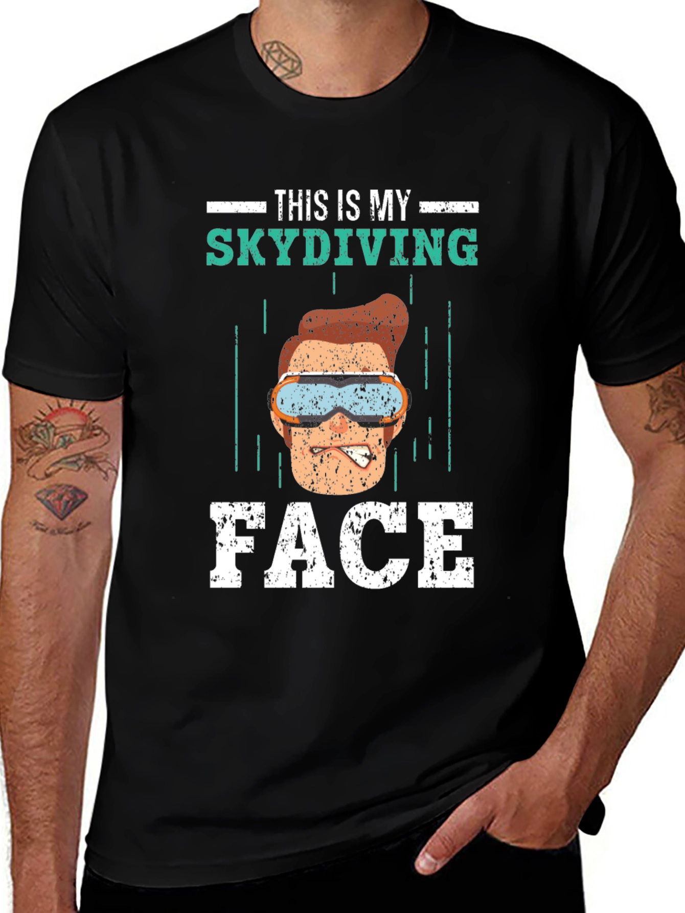 Funny Skydiving Face T-Shirt - Skydiving Apparel