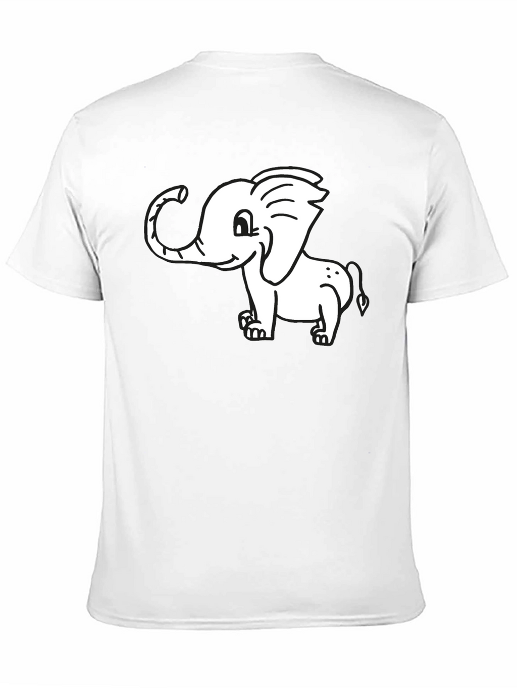 Cute Elephant Graphic Black T-Shirt