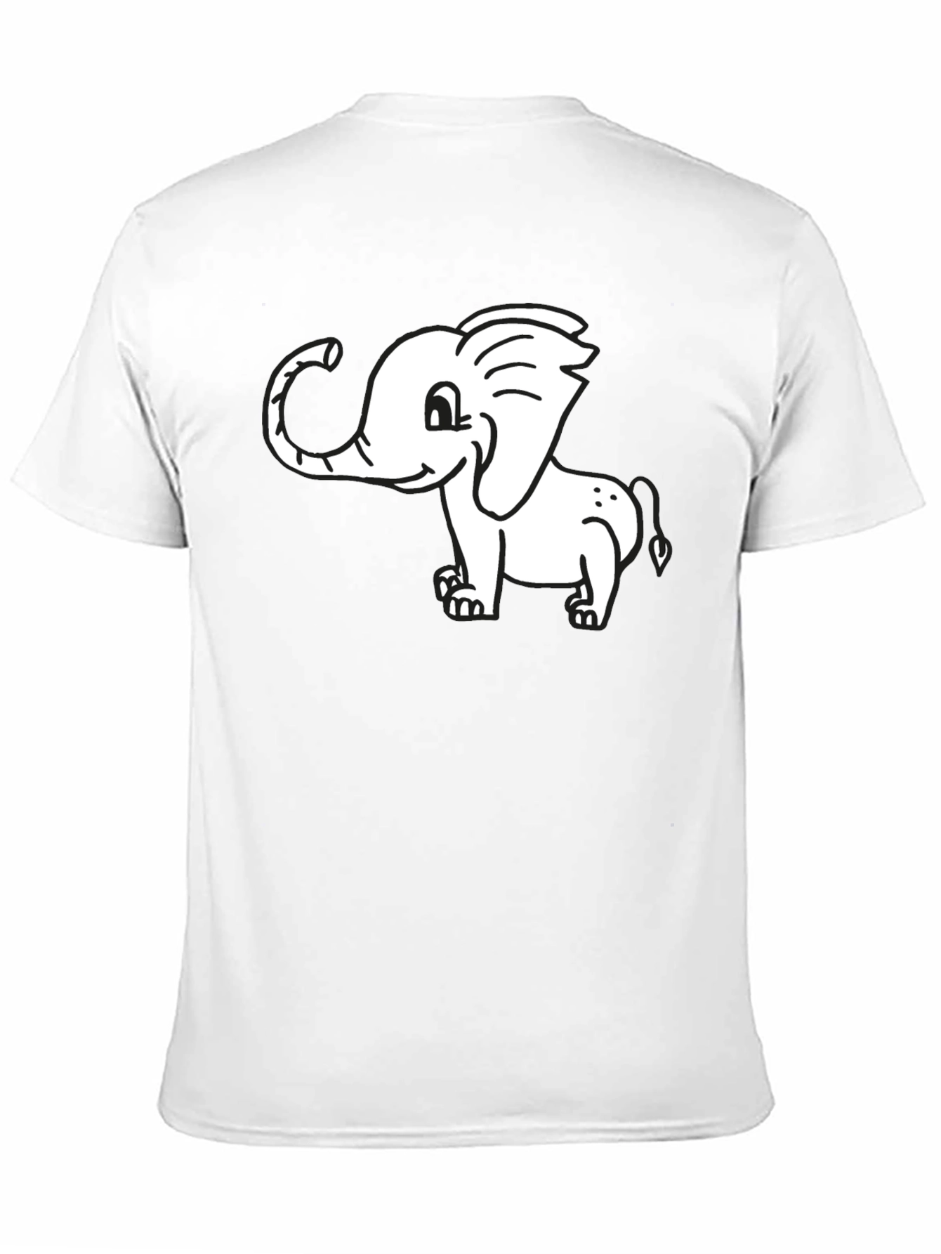 Cute Elephant Graphic Black T-Shirt