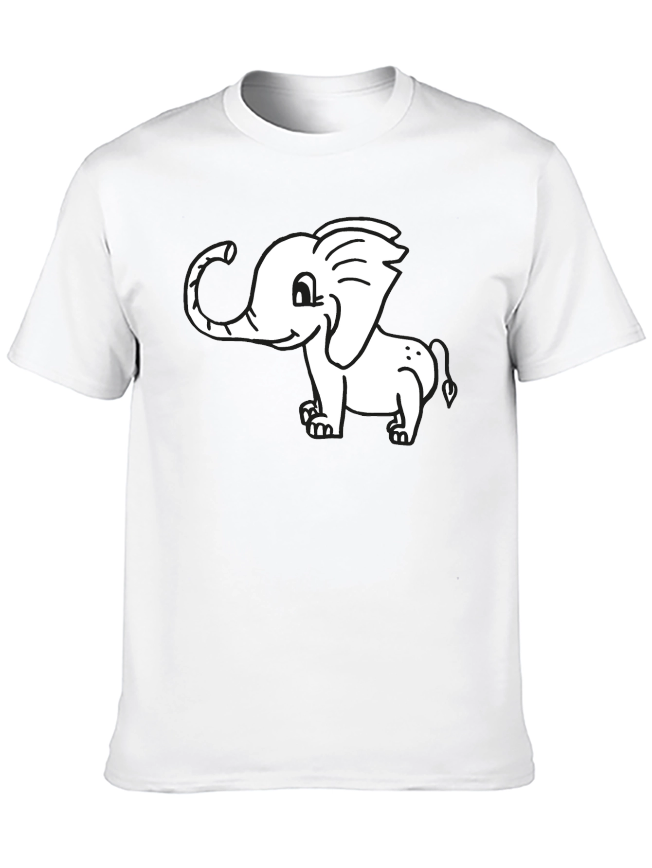 Cute Elephant Graphic Black T-Shirt