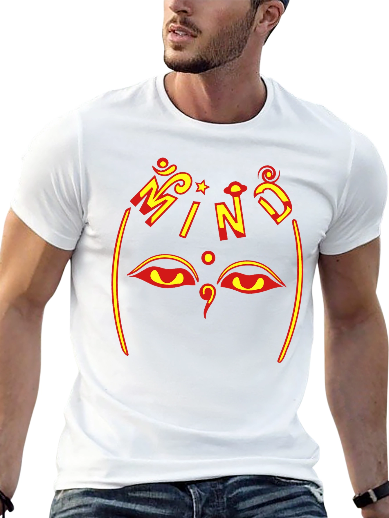 Mind Tee - Graphic Print Black Cotton T-Shirt