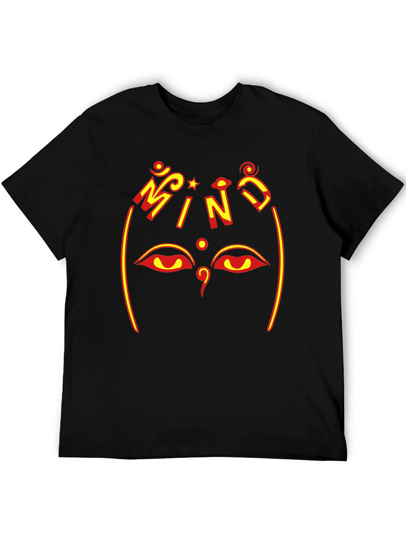 Mind Tee - Graphic Print Black Cotton T-Shirt
