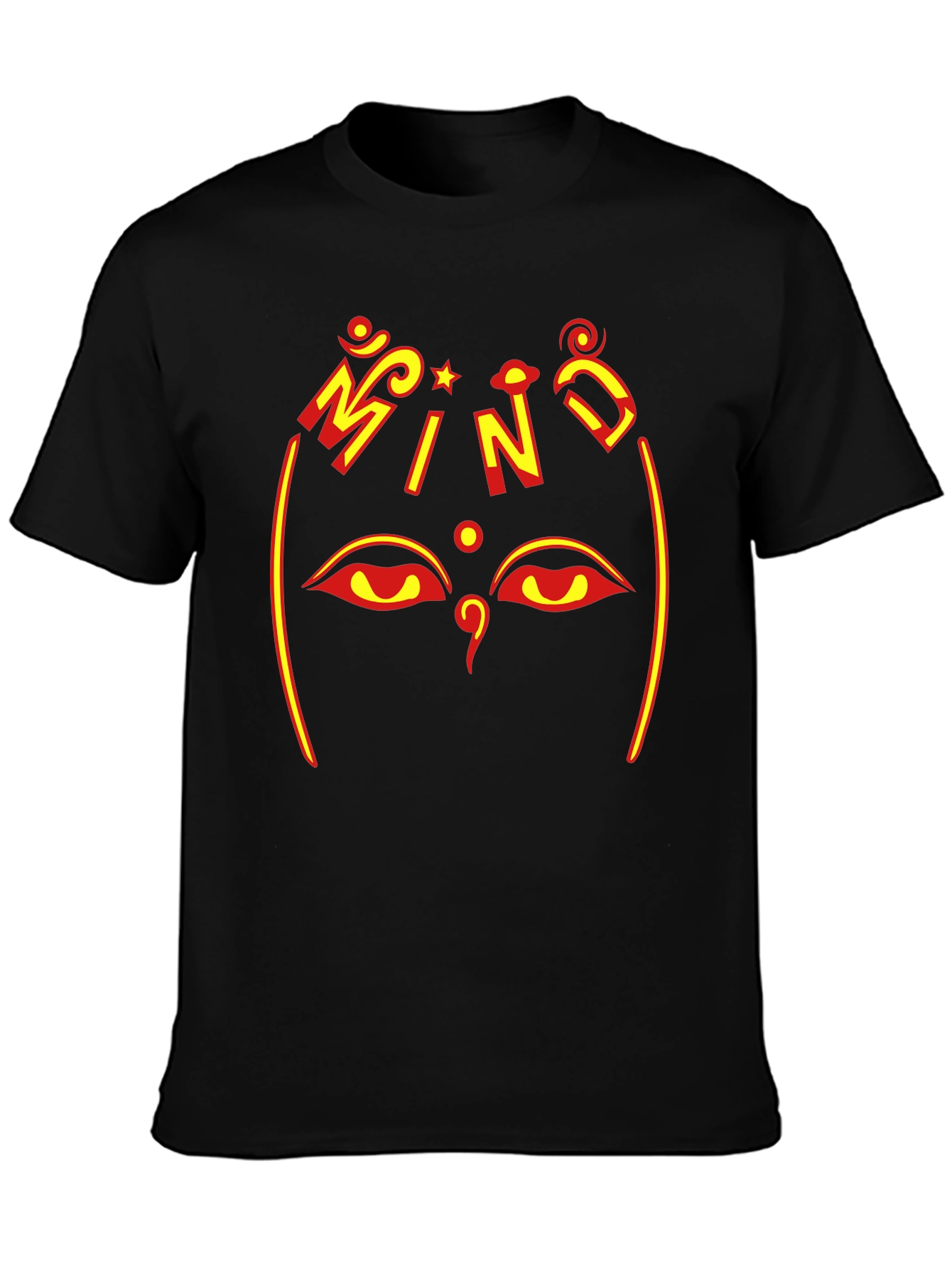 Mind Tee - Graphic Print Black Cotton T-Shirt