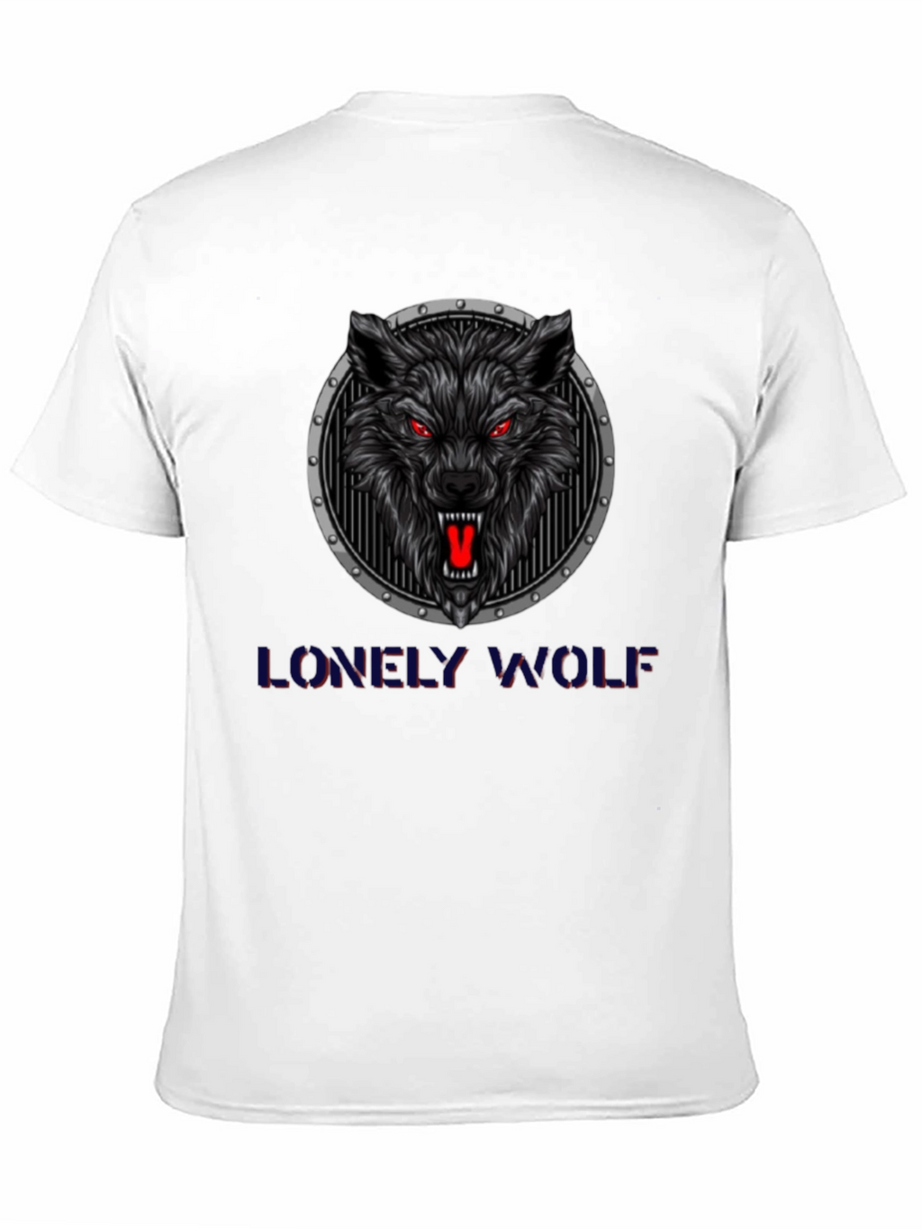 Lonely Wolf Graphic Print Black T-Shirt