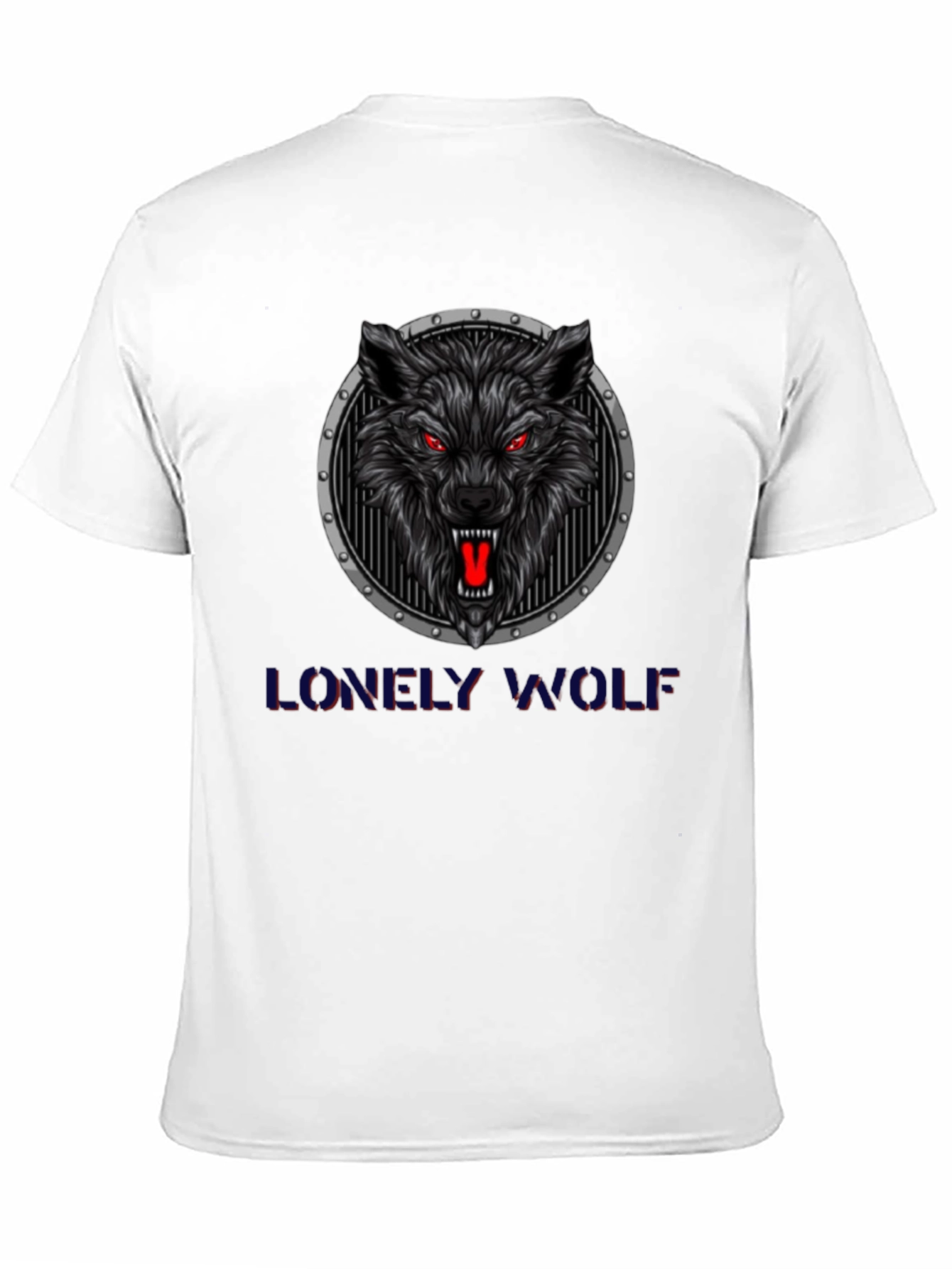 Lonely Wolf Graphic Print Black T-Shirt
