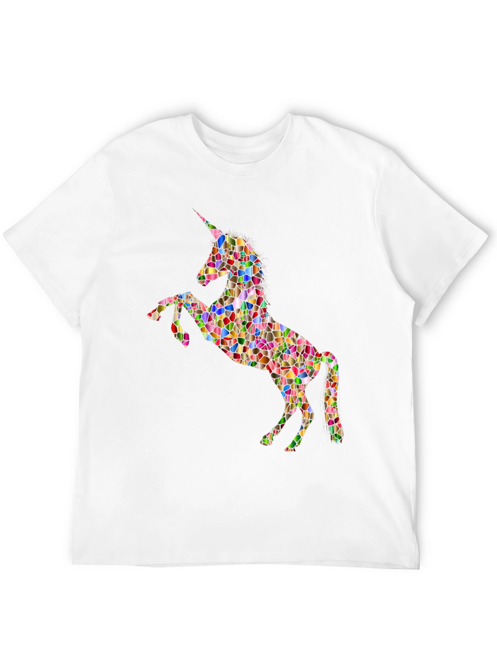 Rainbow Mosaic Unicorn Graphic T-Shirt