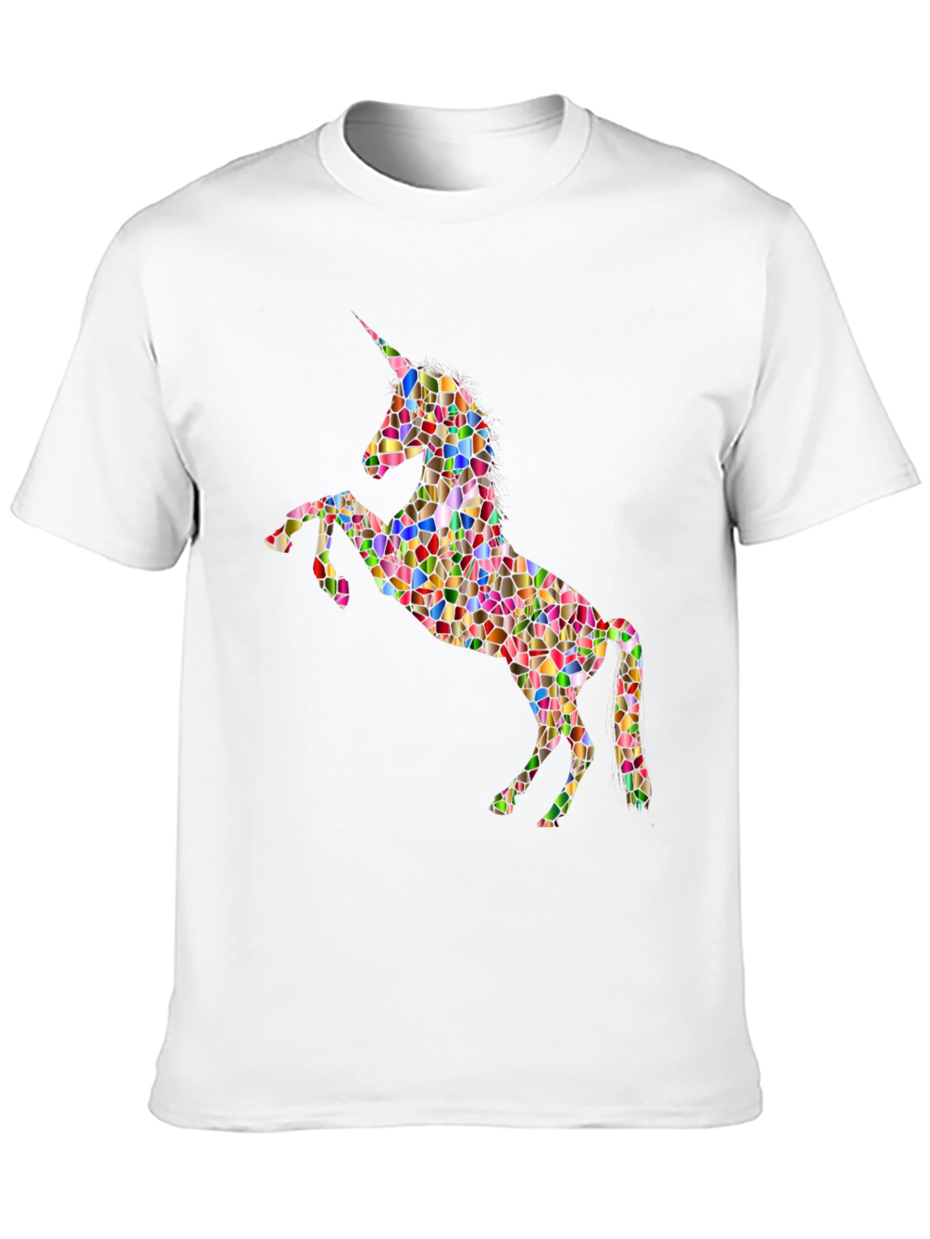 Rainbow Mosaic Unicorn Graphic T-Shirt