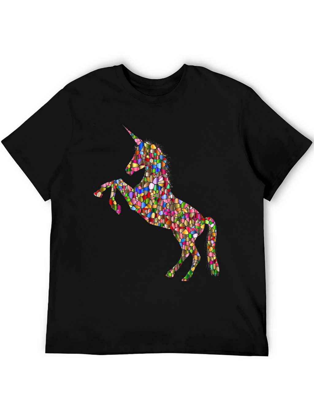 Rainbow Mosaic Unicorn Graphic T-Shirt