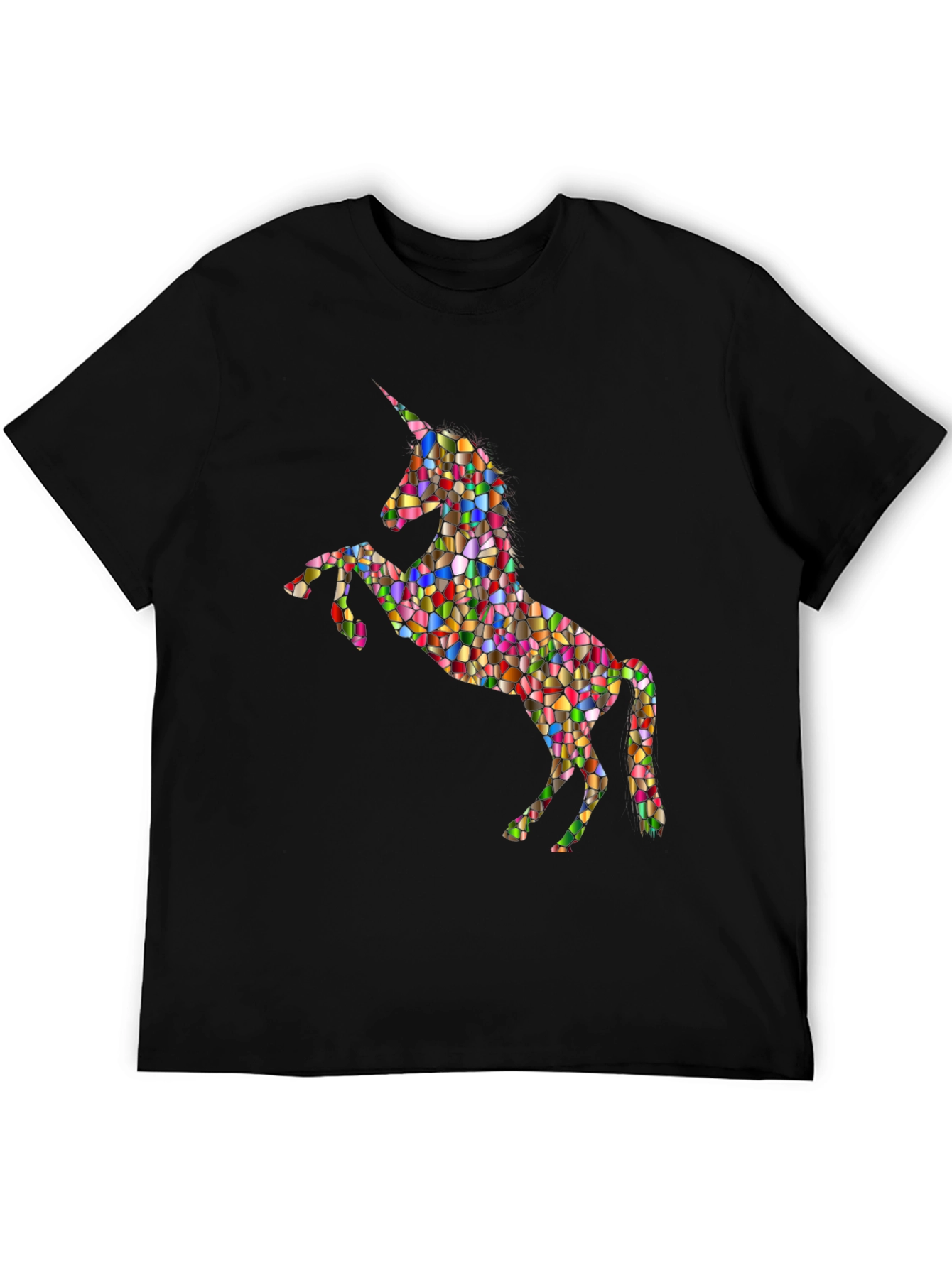 Rainbow Mosaic Unicorn Graphic T-Shirt