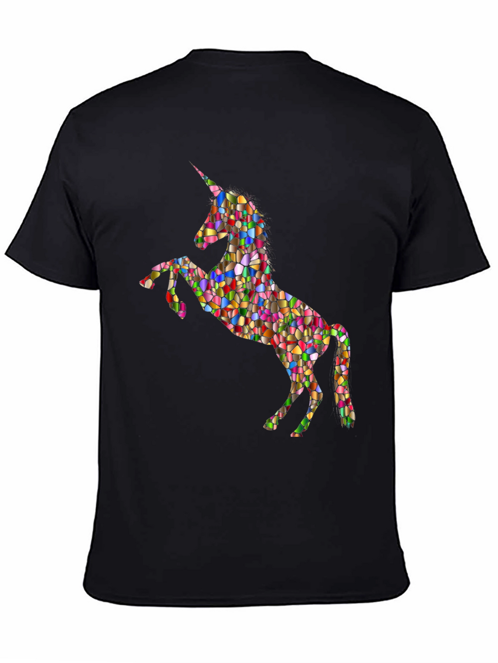Rainbow Mosaic Unicorn Graphic T-Shirt