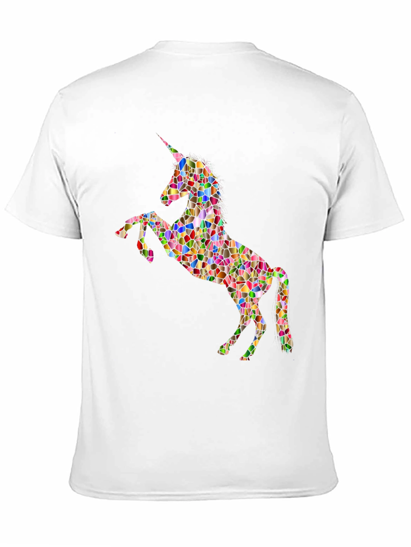 Rainbow Mosaic Unicorn Graphic T-Shirt