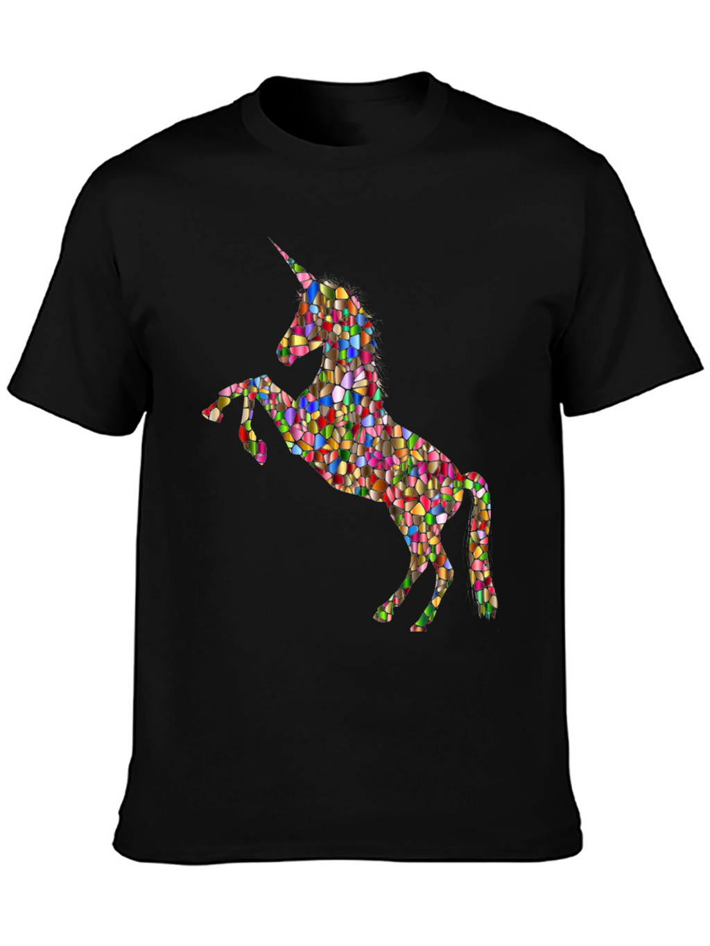 Rainbow Mosaic Unicorn Graphic T-Shirt