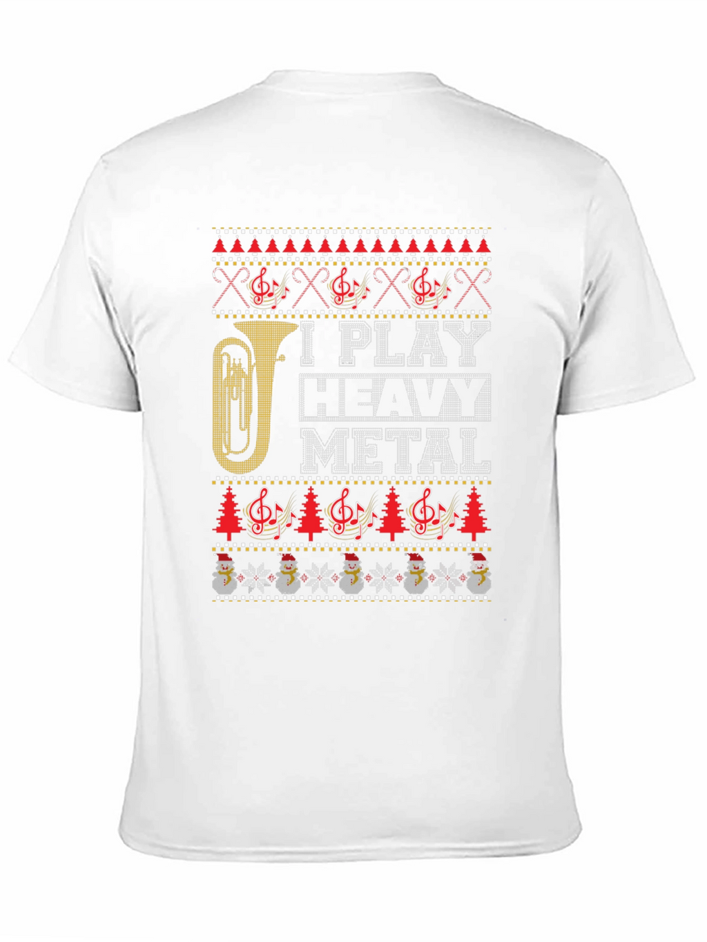 I Play Heavy Metal Ugly Christmas Sweater Style T-Shirt