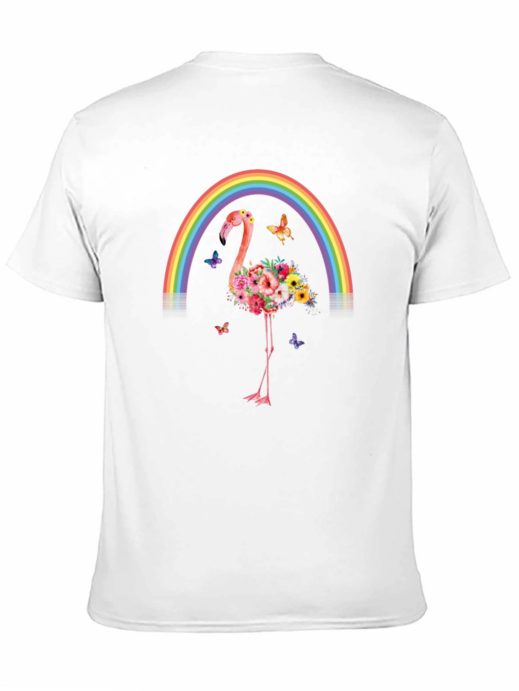 Floral Flamingo Rainbow Graphic Tee