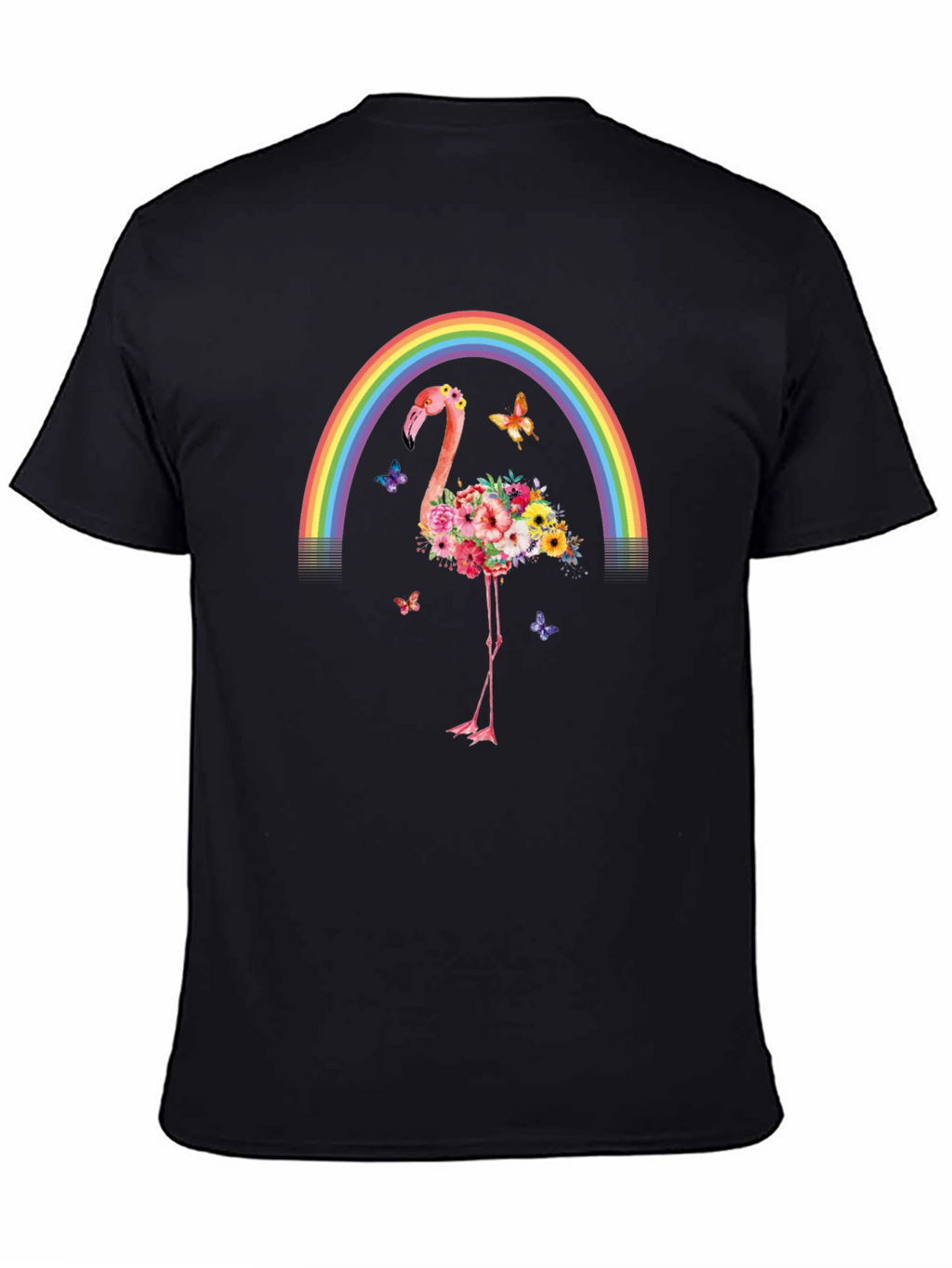 Floral Flamingo Rainbow Graphic Tee
