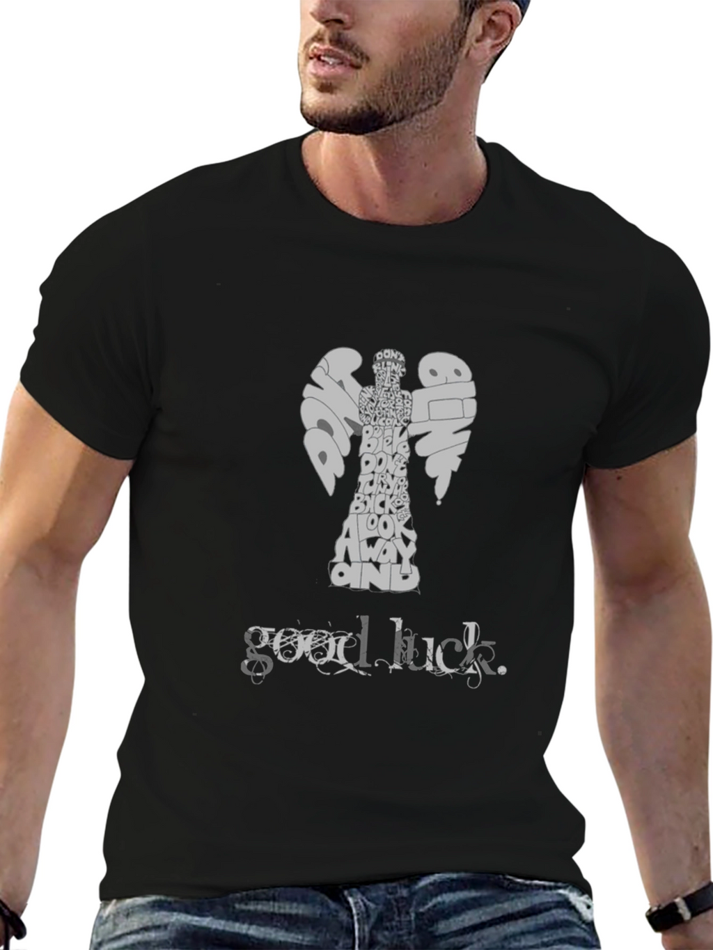 Doctor Who Weeping Angel Good Luck T-Shirt