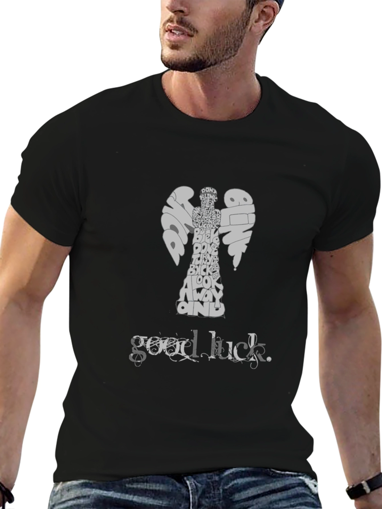 Doctor Who Weeping Angel Good Luck T-Shirt