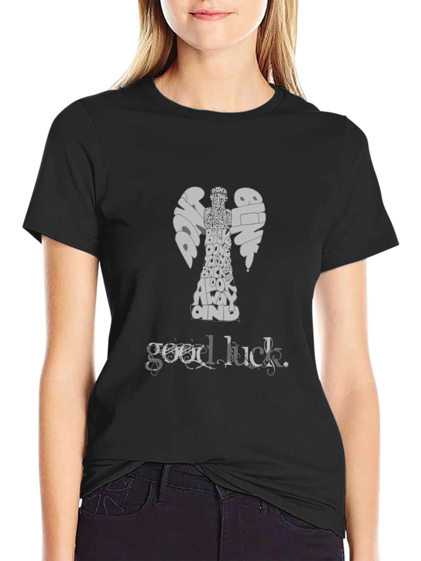 Doctor Who Weeping Angel Good Luck T-Shirt