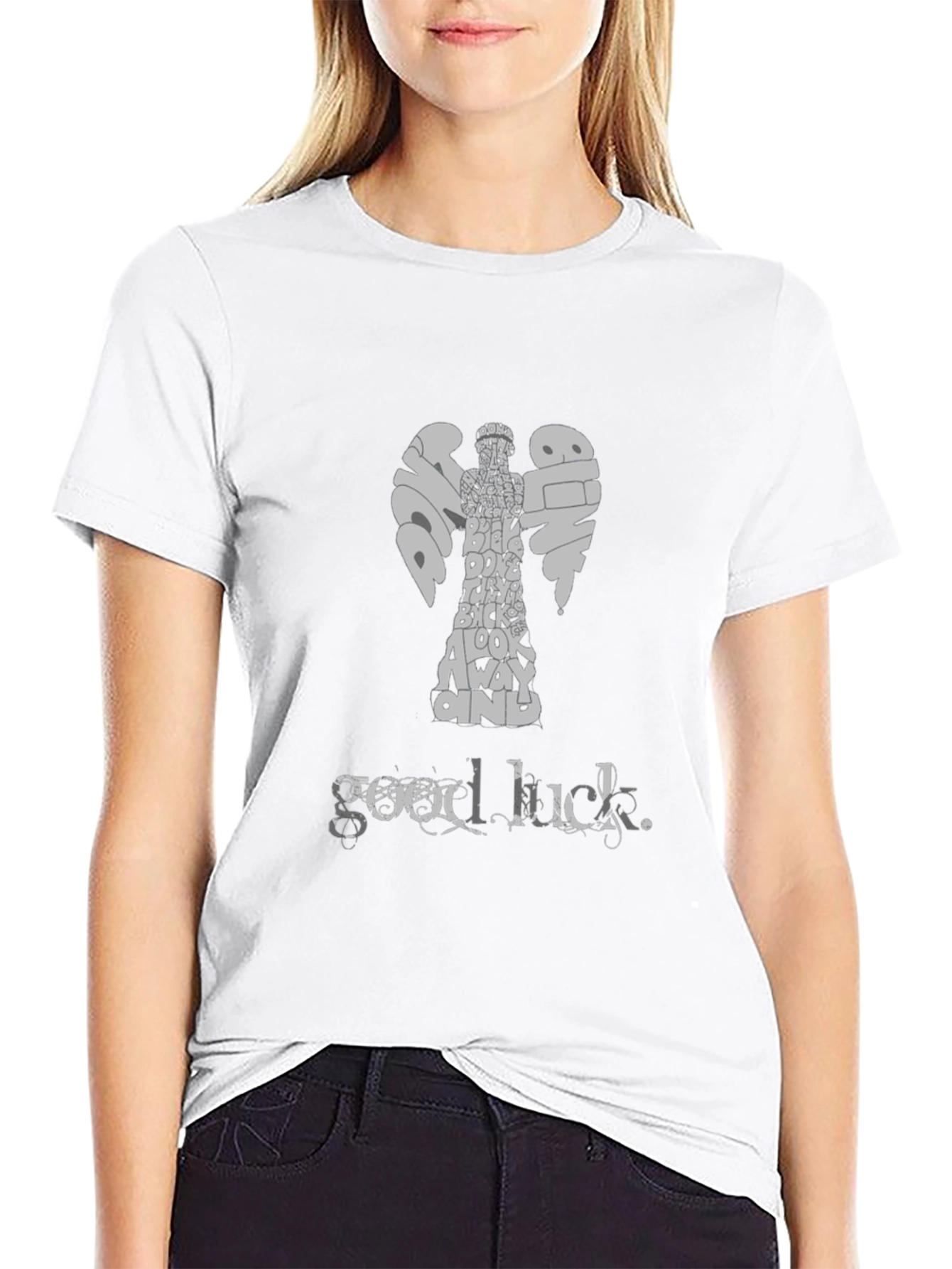 Doctor Who Weeping Angel Good Luck T-Shirt