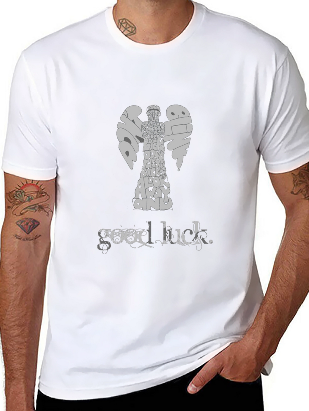 Doctor Who Weeping Angel Good Luck T-Shirt