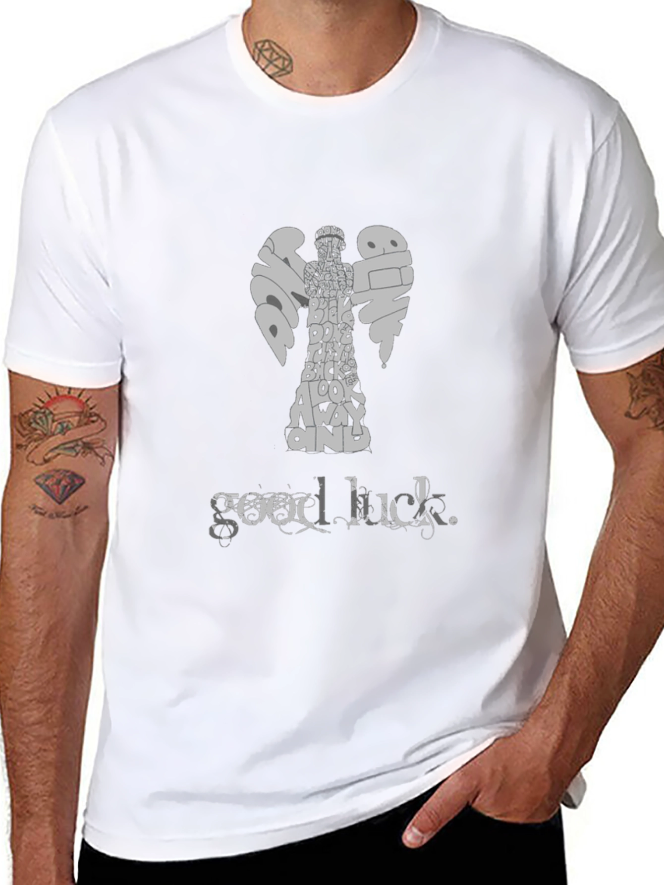 Doctor Who Weeping Angel Good Luck T-Shirt