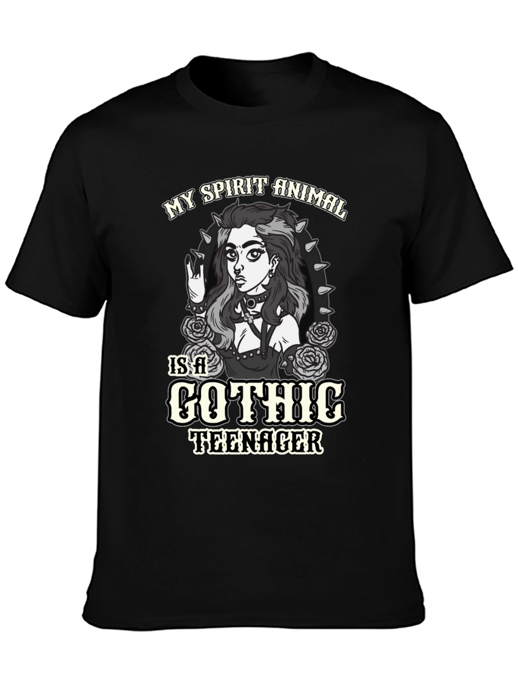 Gothic Teen Spirit Animal Black T-Shirt