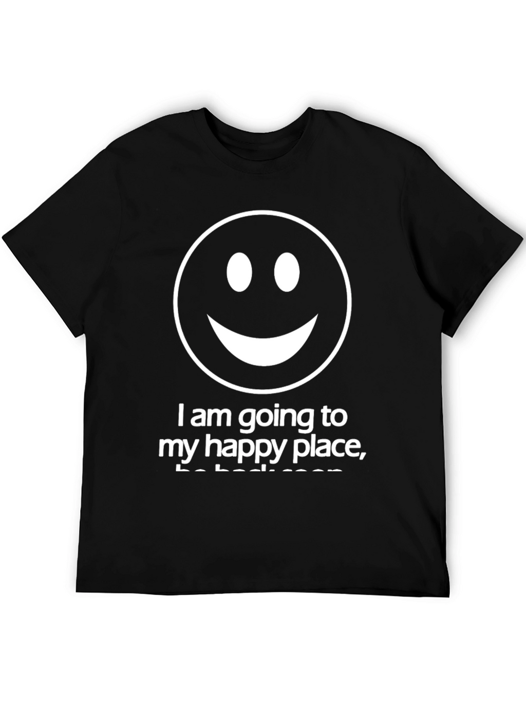 Smiley Face Graphic Tee - Happy Place Black T-Shirt