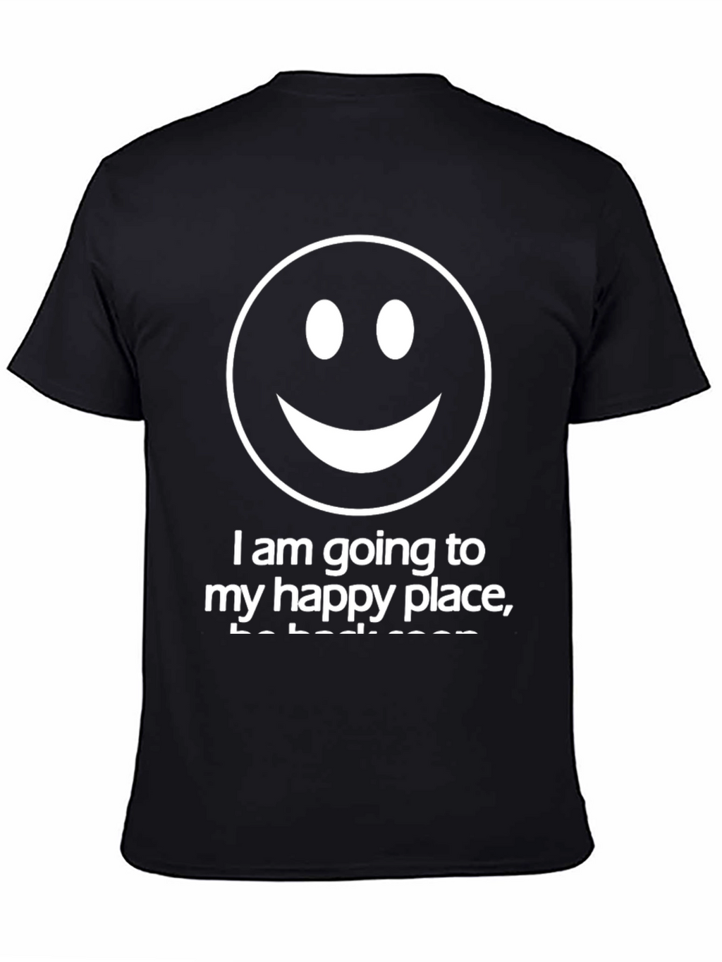 Smiley Face Graphic Tee - Happy Place Black T-Shirt